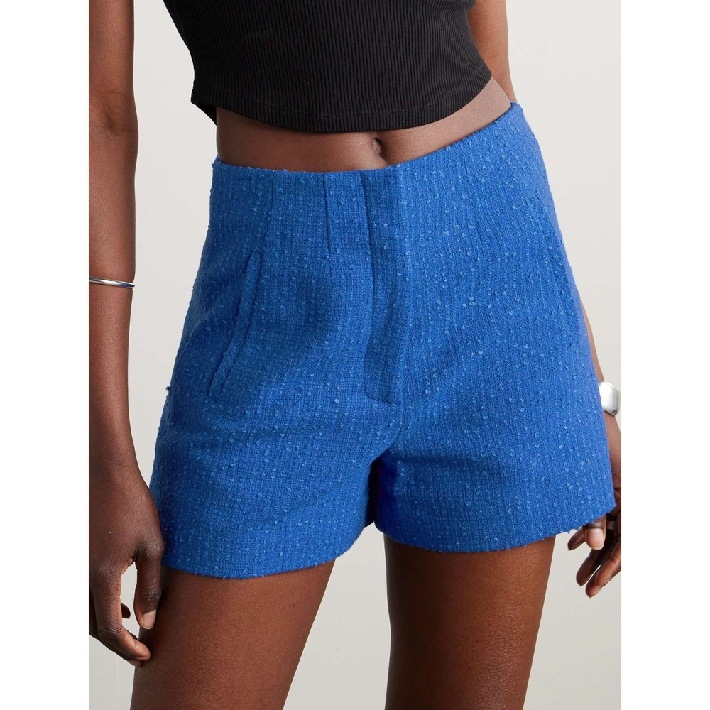 Veronica Beard Womens Jazmin Shorts High Rise Tweed Cobalt Blue Size 0 NEW